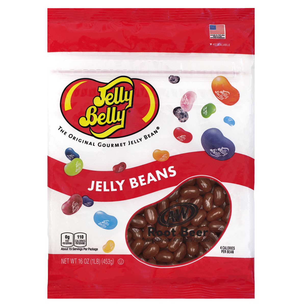 A&amp;W Root Beer Jelly Beans - 16 oz Re-Sealable Bag