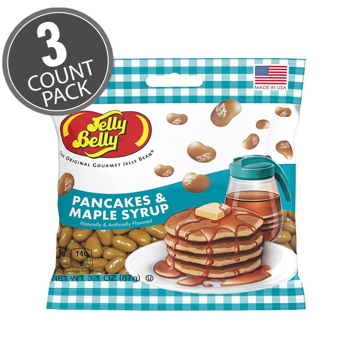 Pancakes &amp; Maple Syrup Jelly Beans 3.1 oz Grab &amp; Go Bag - 3 Count Pack