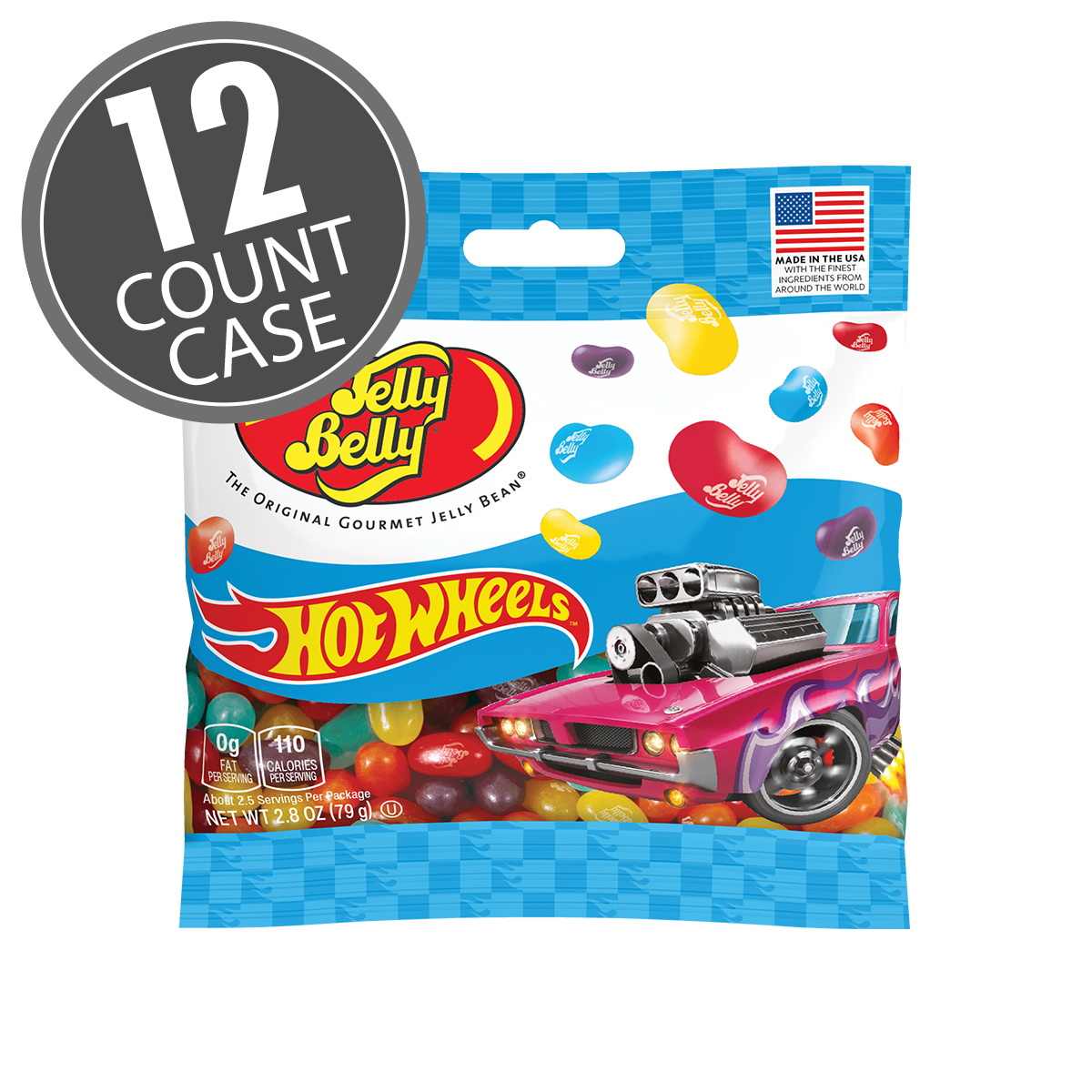 Hot Wheels Jelly Bean Mix 2.8 oz Grab &amp; Go Bag - 12-Count Case