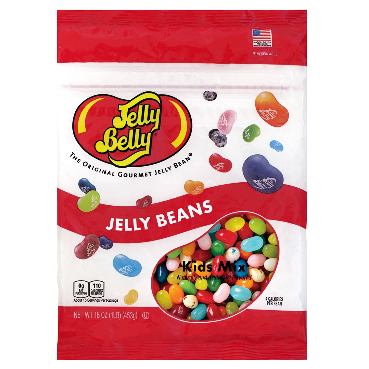 Kids Mix Jelly Beans - 16 oz Re-Sealable Bag