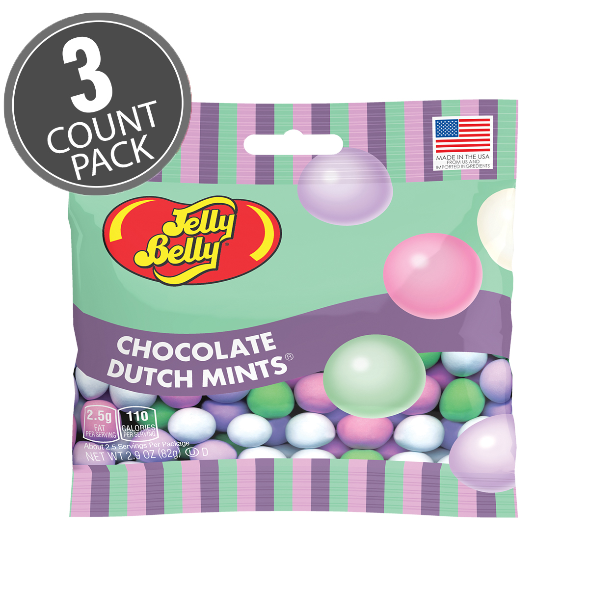 Chocolate Dutch Mints - Assorted - 2.9 oz Bag - 3 Count Pack