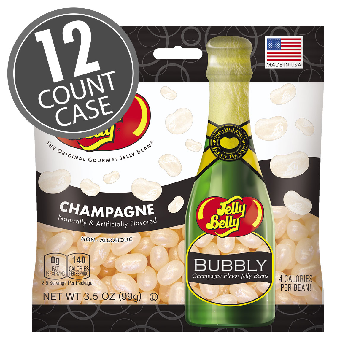 Champagne Jelly Beans - 3.5 oz Bag - 12 Count Case