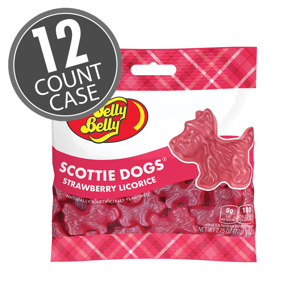 Scottie Dogs Strawberry Licorice 2.75 oz Grab &amp; Go Bag - 12 Count Case