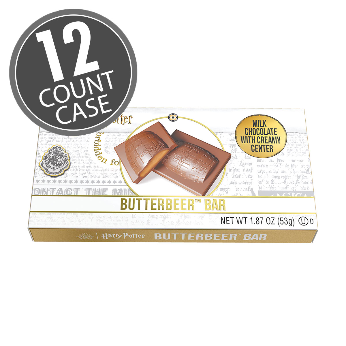 Harry Potter Butterbeer Milk Chocolate Bar with Creamy Center - 1.87 oz - 12-Count Case