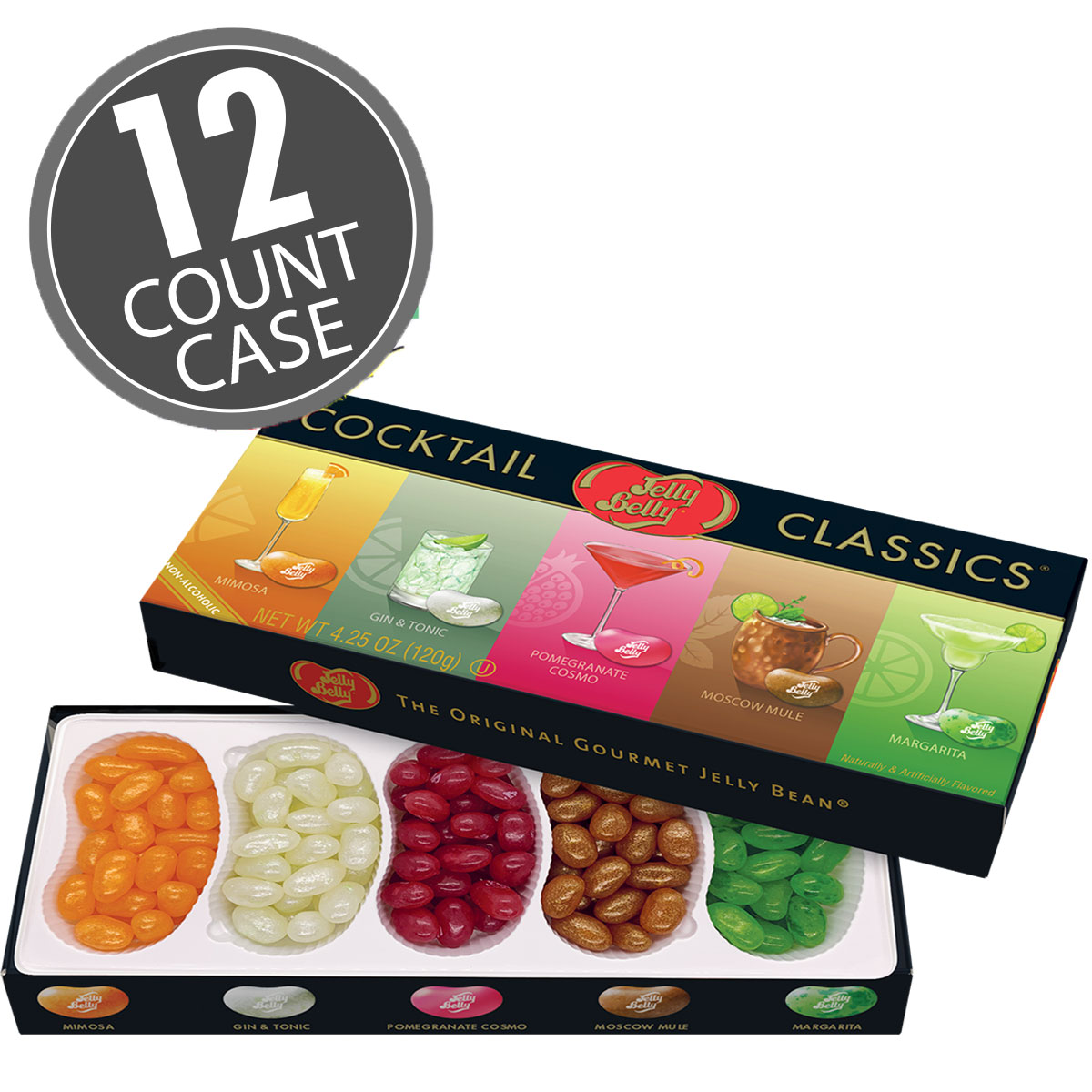 Cocktail Classics 5-Flavor Jelly Bean Gift Box - 12-Count Case