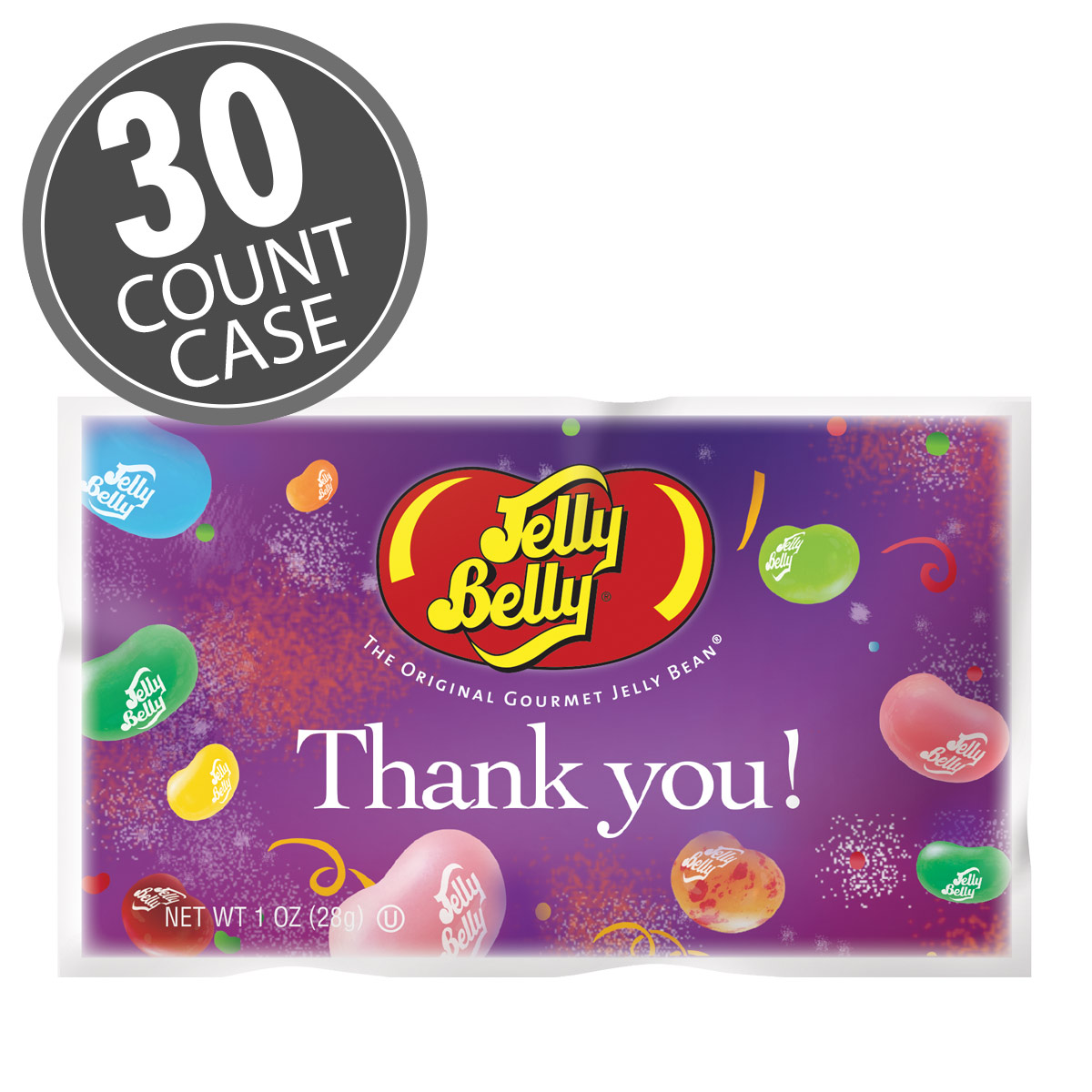 Thank You Assorted Flavors Jelly Beans  1 oz. Bag - 30-Count Case