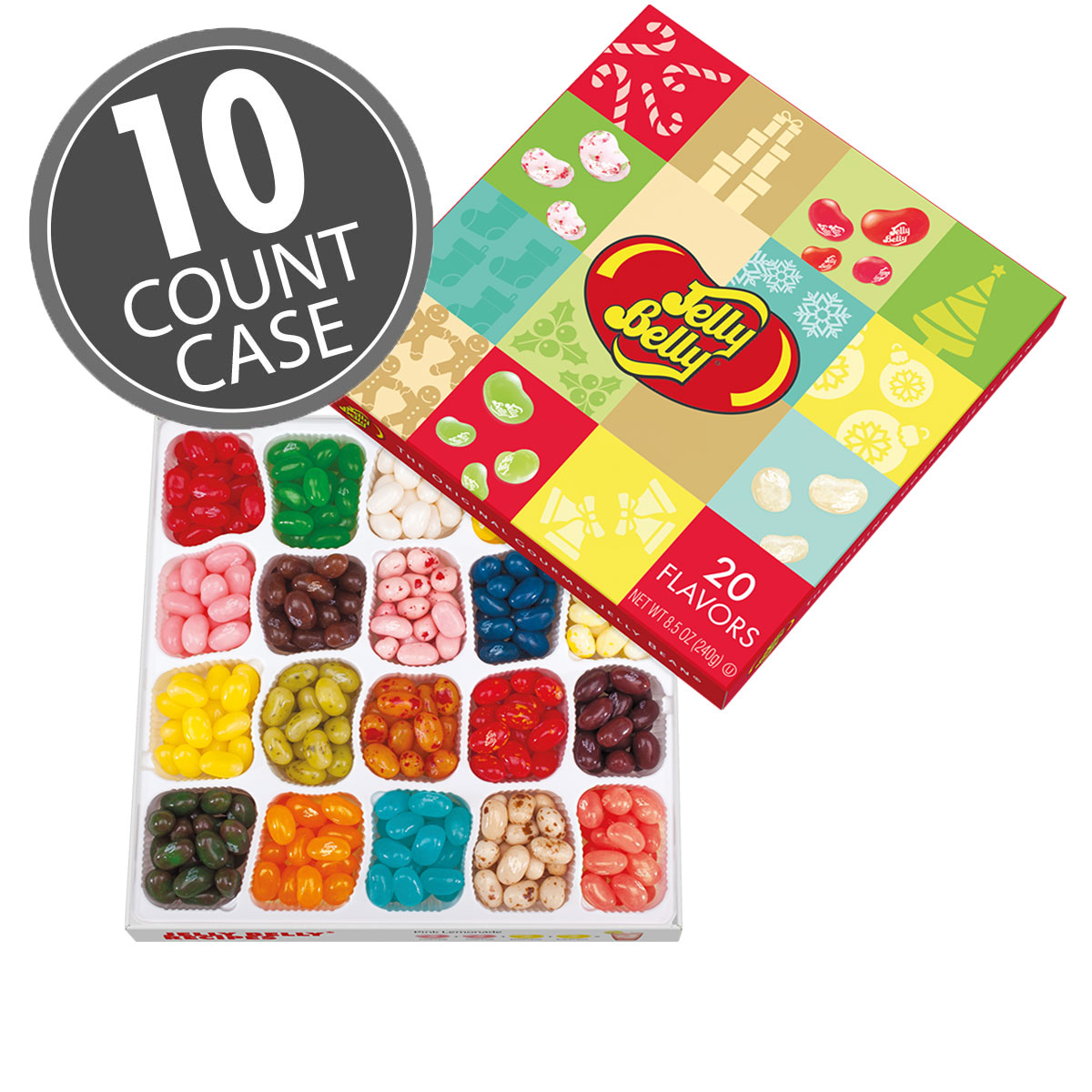 Jelly Belly 20-Flavor Christmas Gift Box 10-Count Case