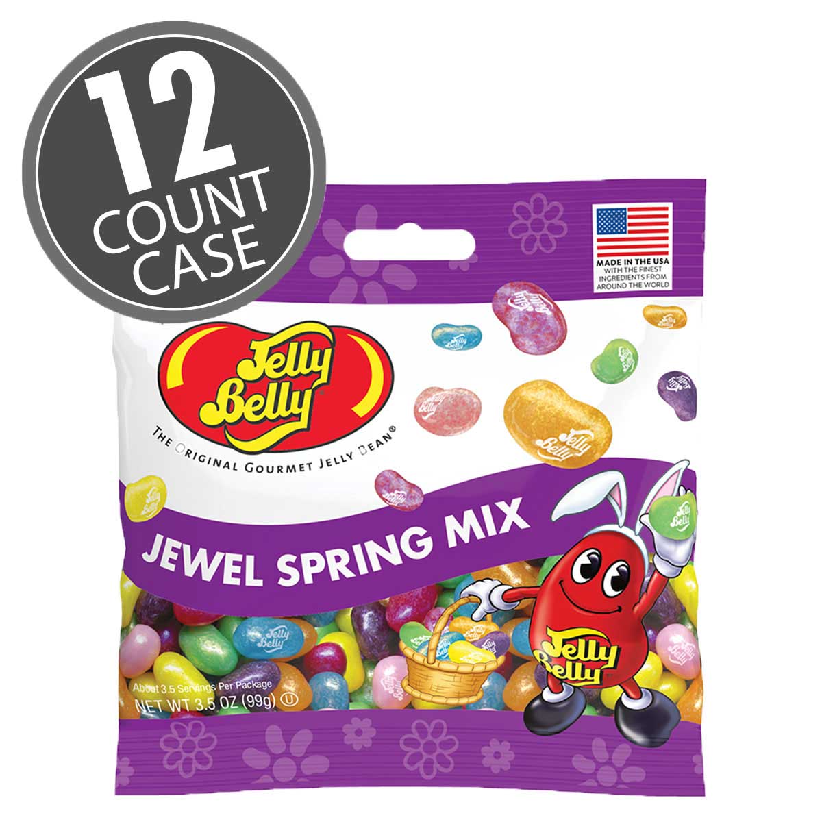 Jewel Spring Mix Jelly Bean  - 3.5 oz Grab &amp; Go Bag - 12 Count Case