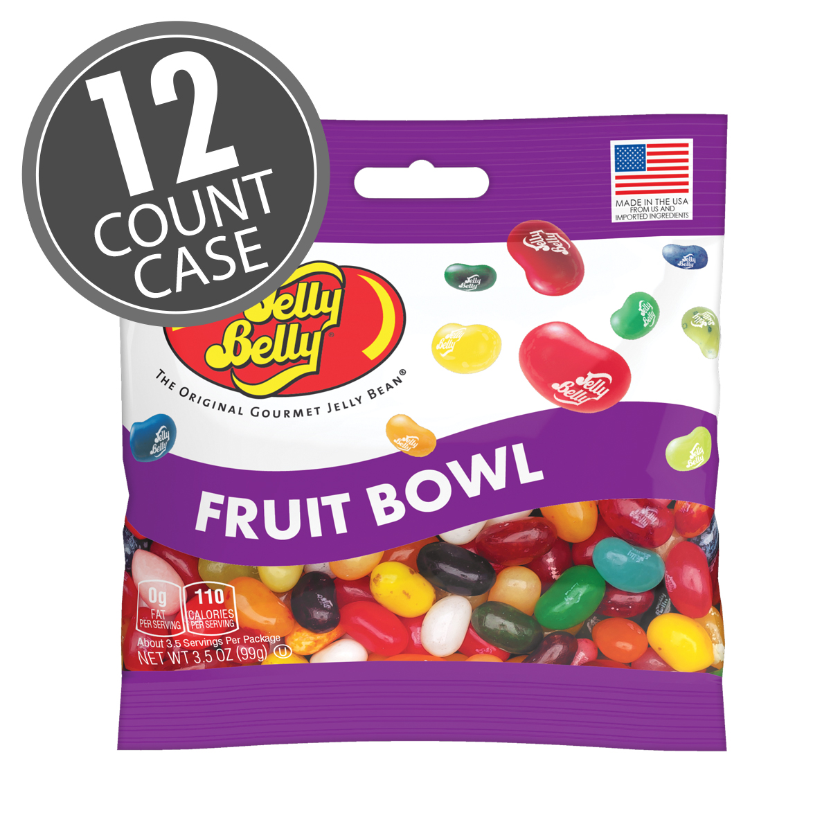 Fruit Bowl Jelly Beans 3.5 oz Grab &amp; Go Bag - 12 Count Case