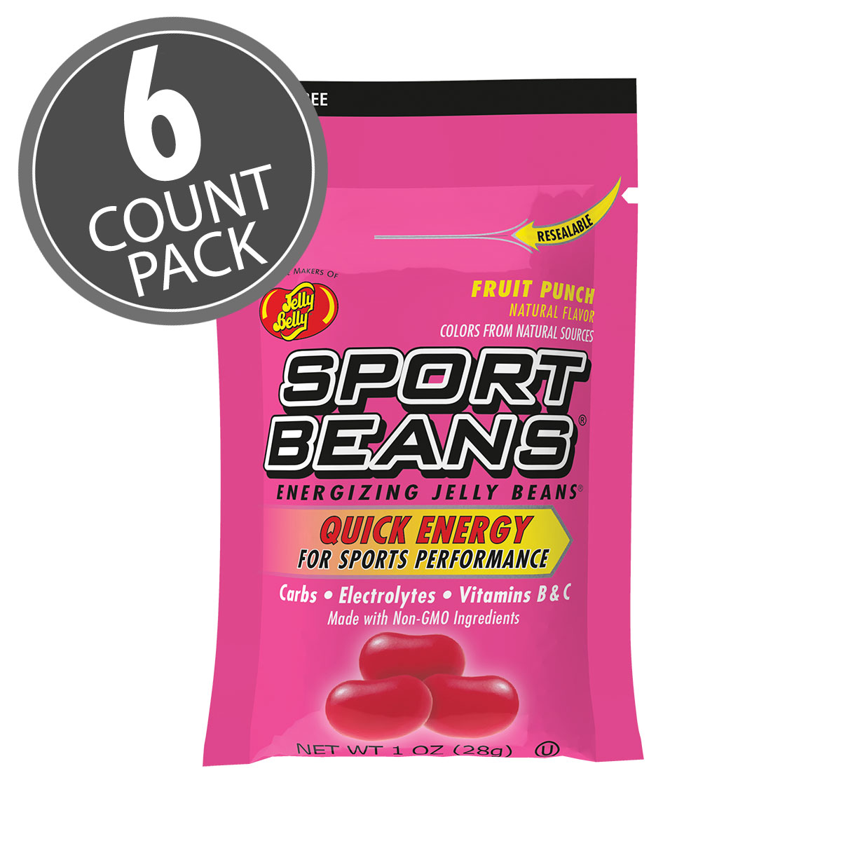 Sport Beans Jelly Beans Fruit Punch 6-Count Pack