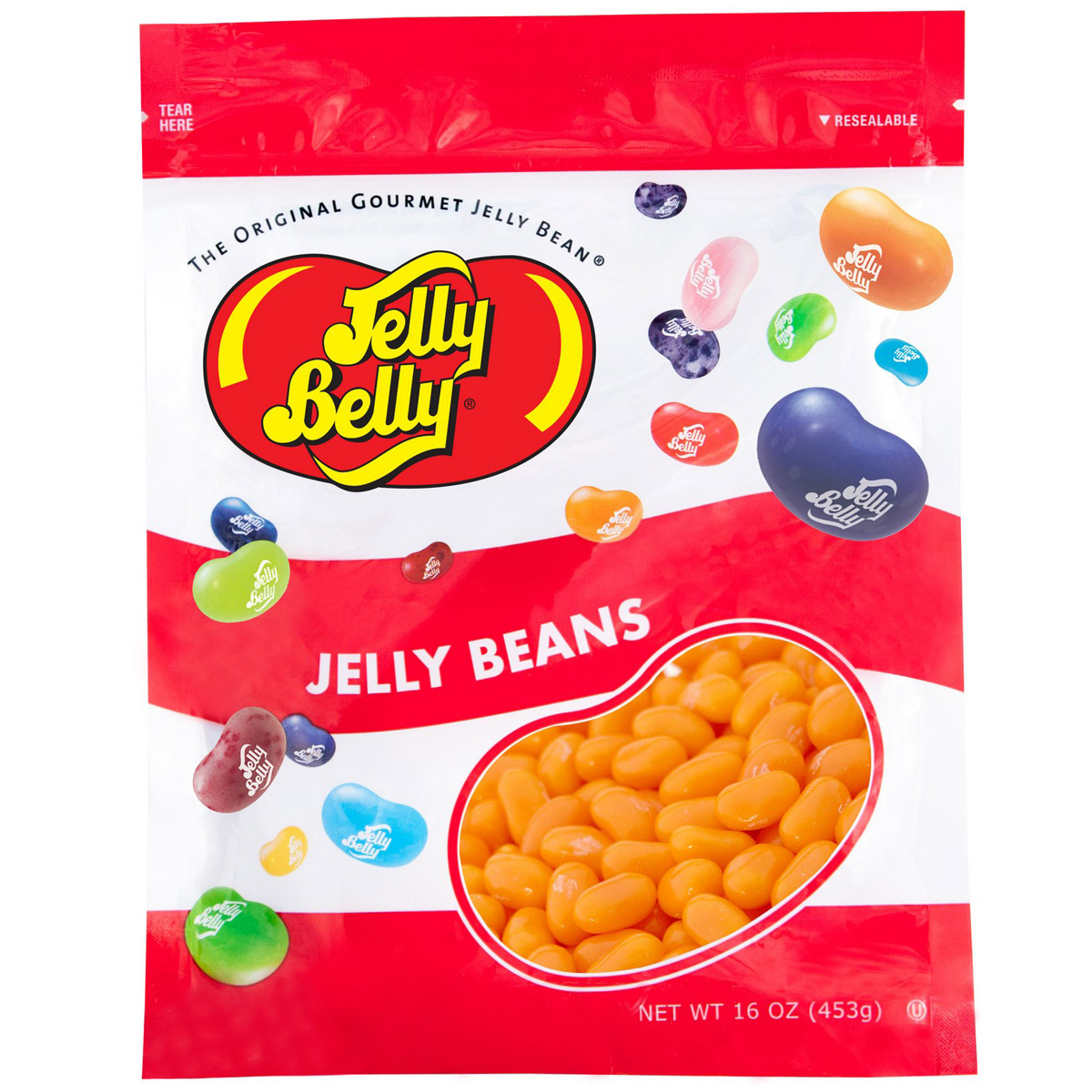 Orange Sherbet Jelly Beans - 16 oz Re-Sealable Bag