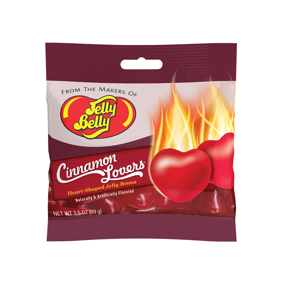 Cinnamon Lovers Heart-Shaped Jelly Beans 3.5 oz Grab &amp; Go Bag