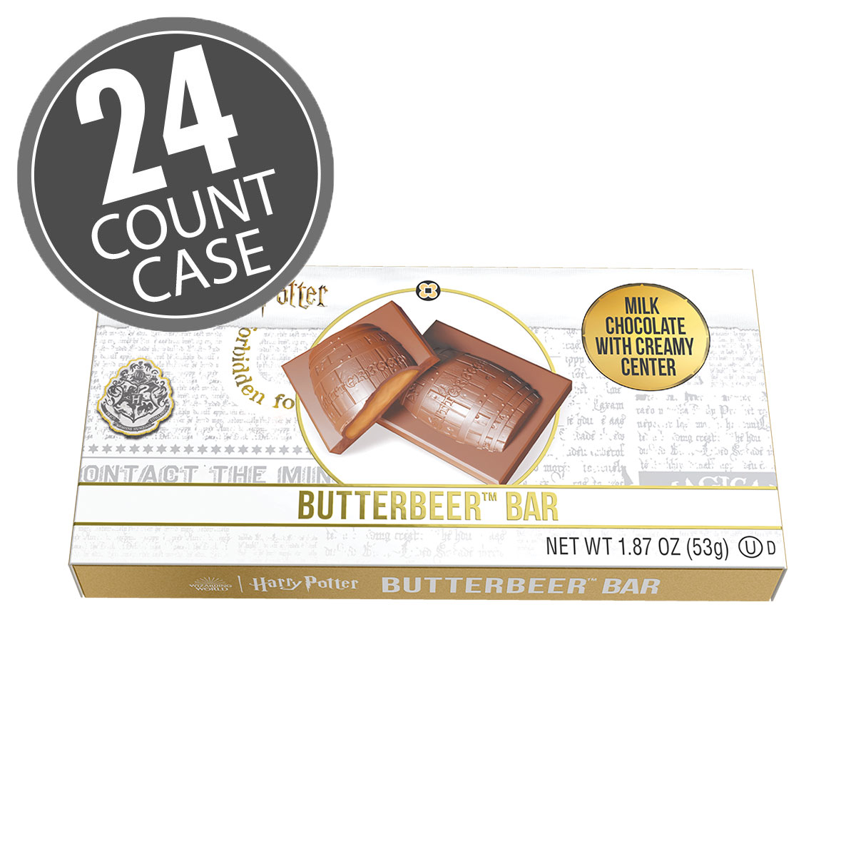 Harry Potter Butterbeer Milk Chocolate Bar with Creamy Center - 1.87 oz. - 24-Count Case