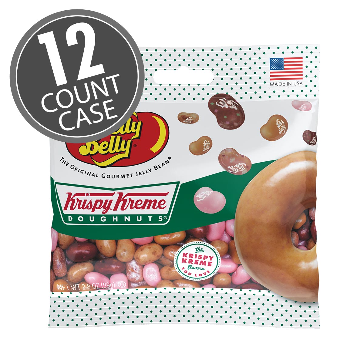 Krispy Kreme Doughnuts Jelly Beans Mix 2.8 oz Grab &amp; Go Bag, 12-Count Case