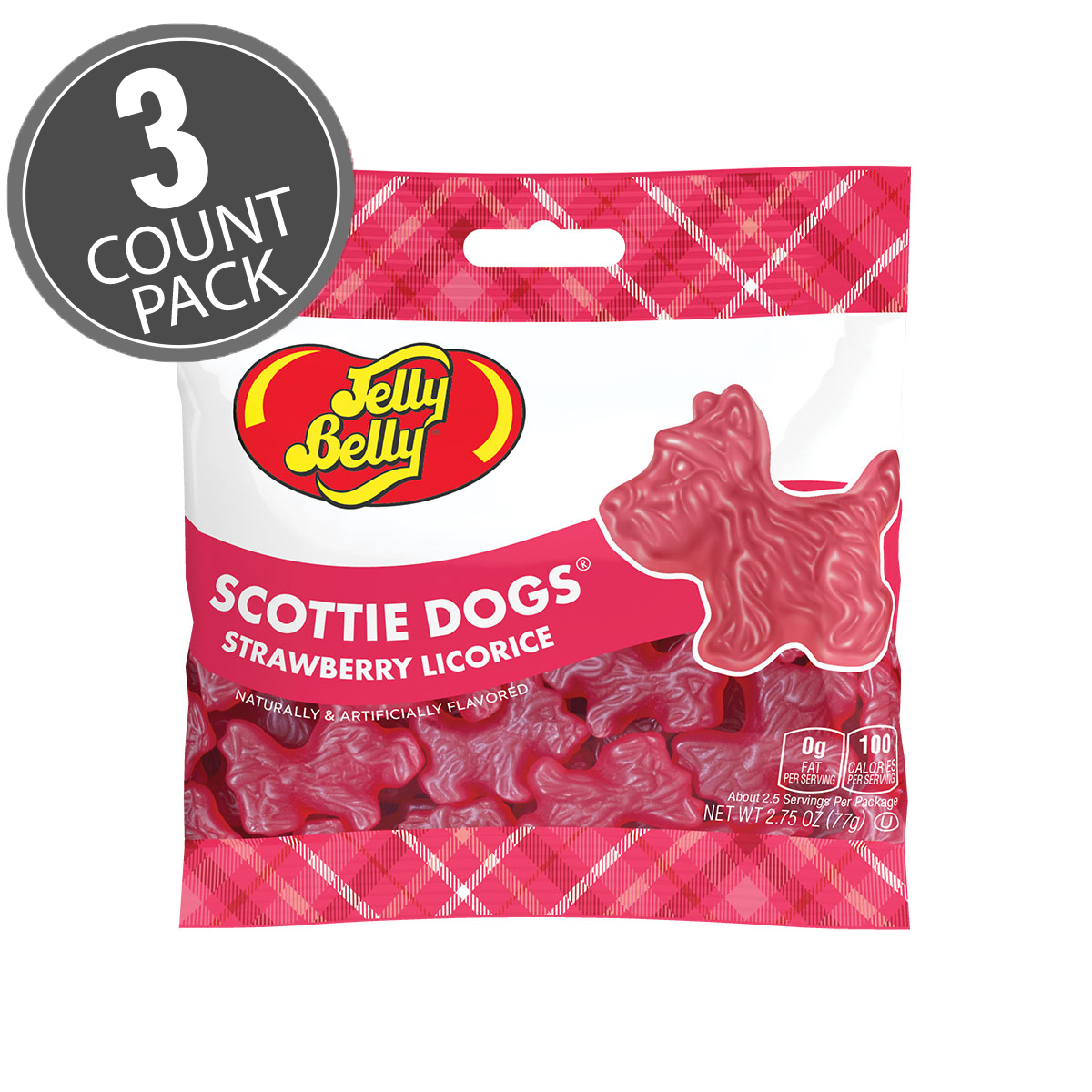 Scottie Dogs Strawberry Licorice 2.75 oz Grab &amp; Go Bag - 3 Count Pack