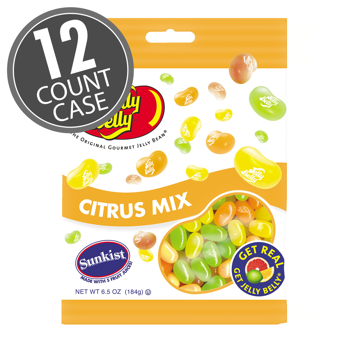 Sunkist Citrus Mix Jelly Beans - 6.5 oz Bags - 12-Count Case