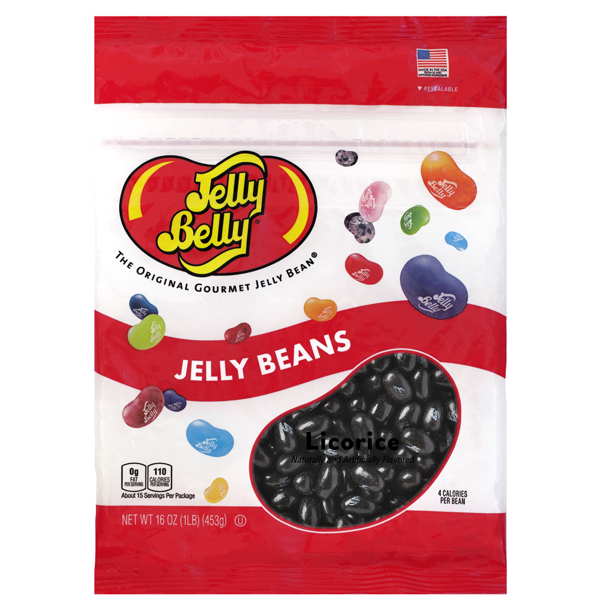 Licorice Jelly Beans - 16 oz Re-Sealable Bag