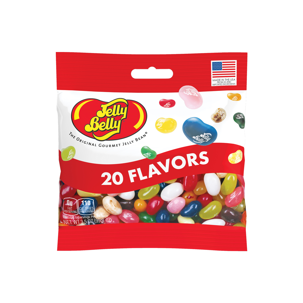 20 Assorted Jelly Bean Flavors 3.5 oz Grab &amp; Go Bag