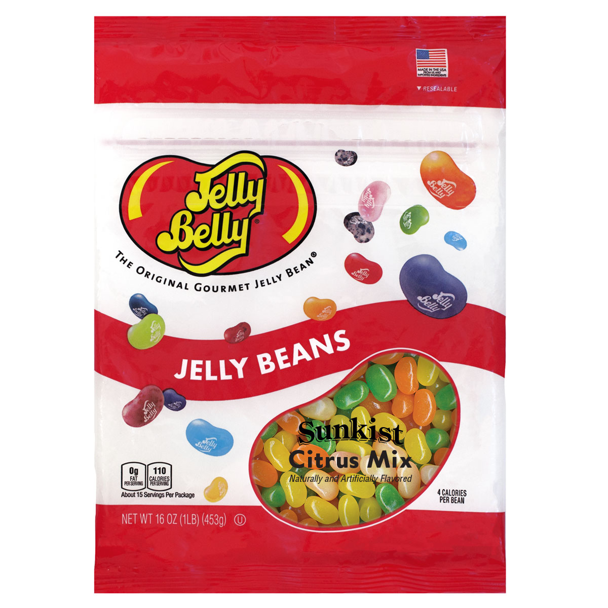 Sunkist Citrus Mix Jelly Beans - 16 oz Re-Sealable Bag