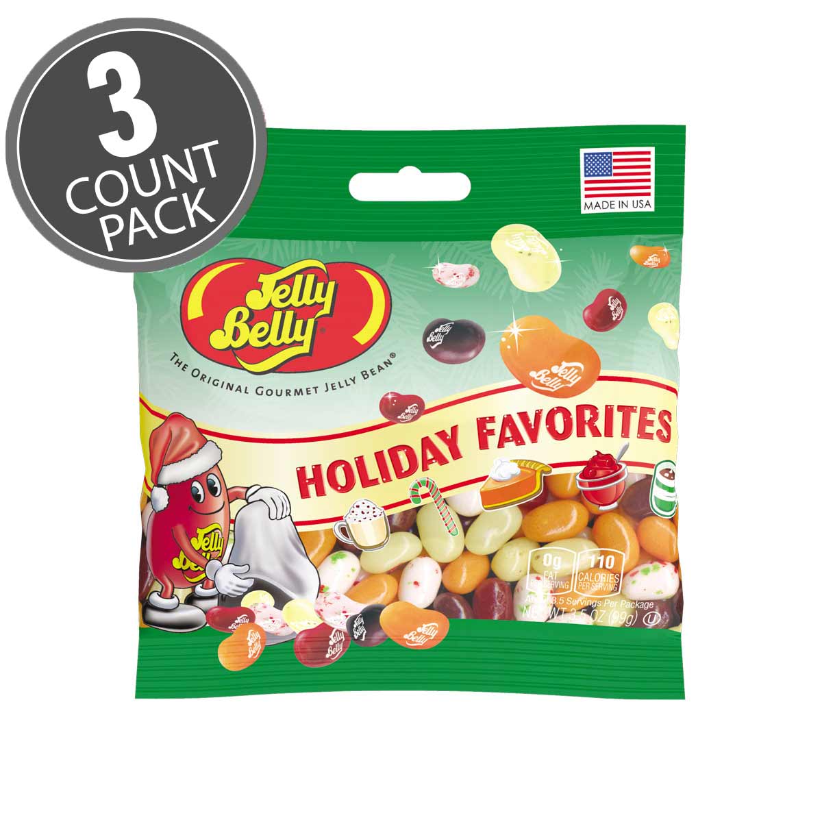 Holiday Favorites Jelly Bean 3.5 oz Grab &amp; Go Bag - 3-Count Pack