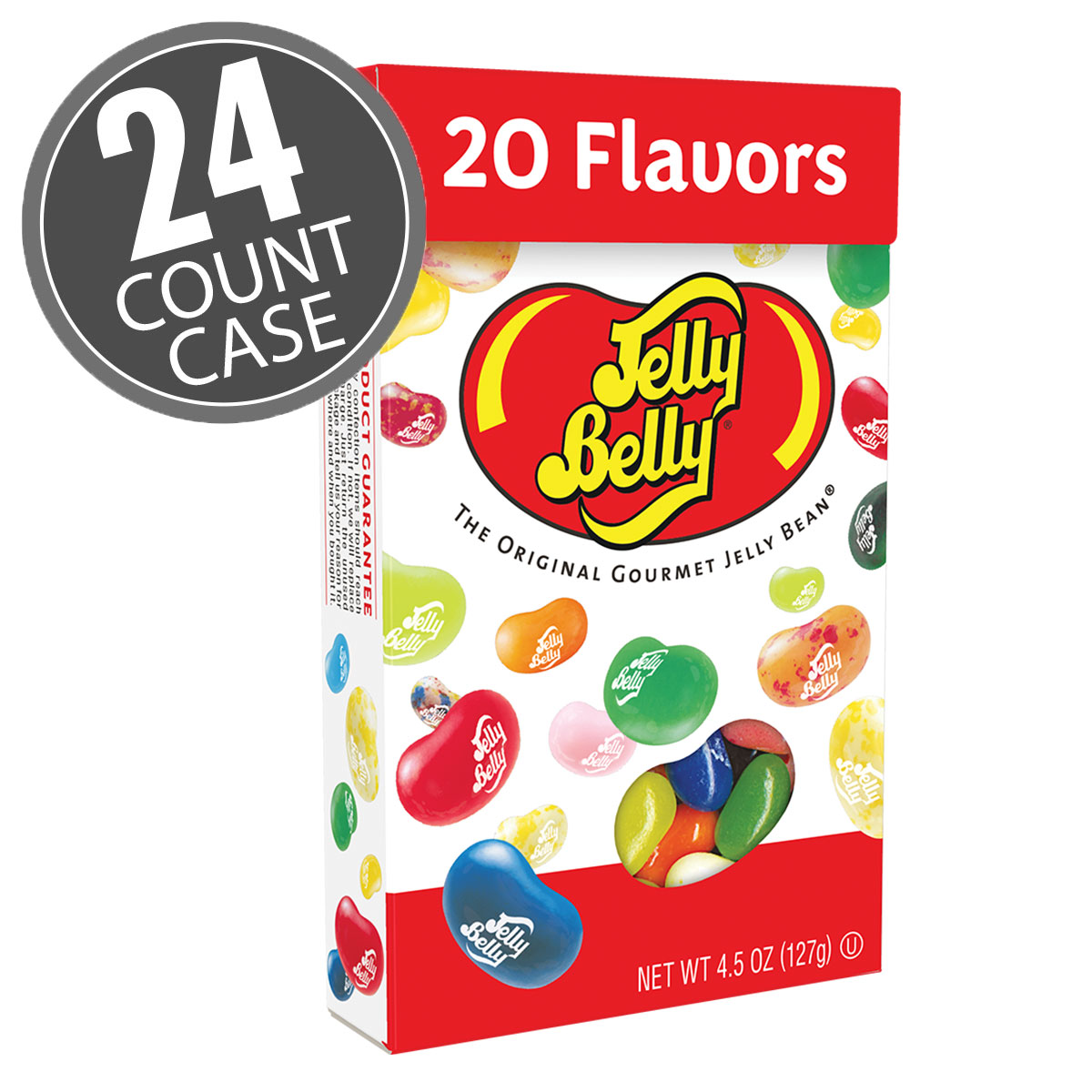 20 Assorted Jelly Bean Flavors - 4.5 oz Flip-Top Boxes - 24-Count Case