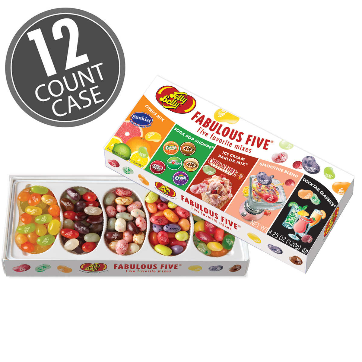 Fabulous Five Jelly Bean Gift Box - 12-Count Case