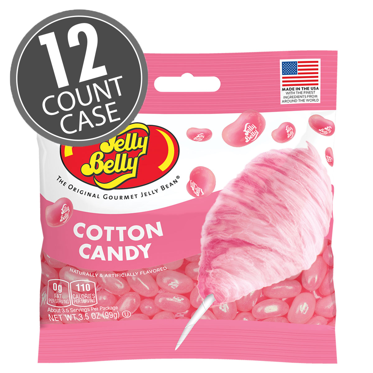 Cotton Candy Jelly Beans 3.5 oz Grab &amp; Go Bag - 12 Count Case