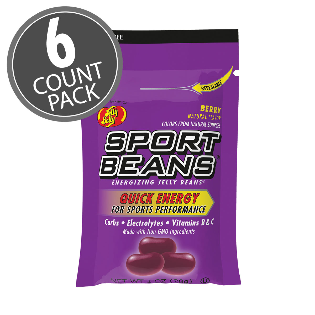 Sport Beans Jelly Beans Berry 6-Count Pack