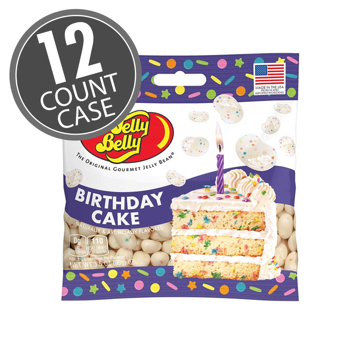 Birthday Cake Jelly Beans 3.5 oz  Grab &amp; Go Bag - 12-Count Case