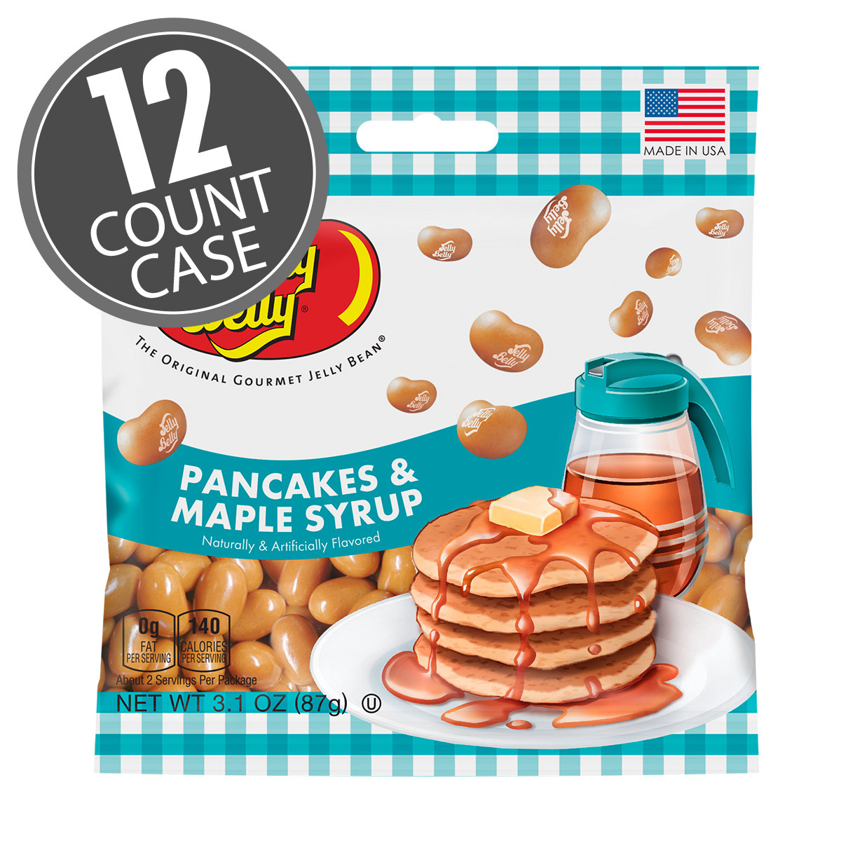 Pancakes &amp; Maple Syrup Jelly Beans - 3.1 oz Bag - 12 Count Case