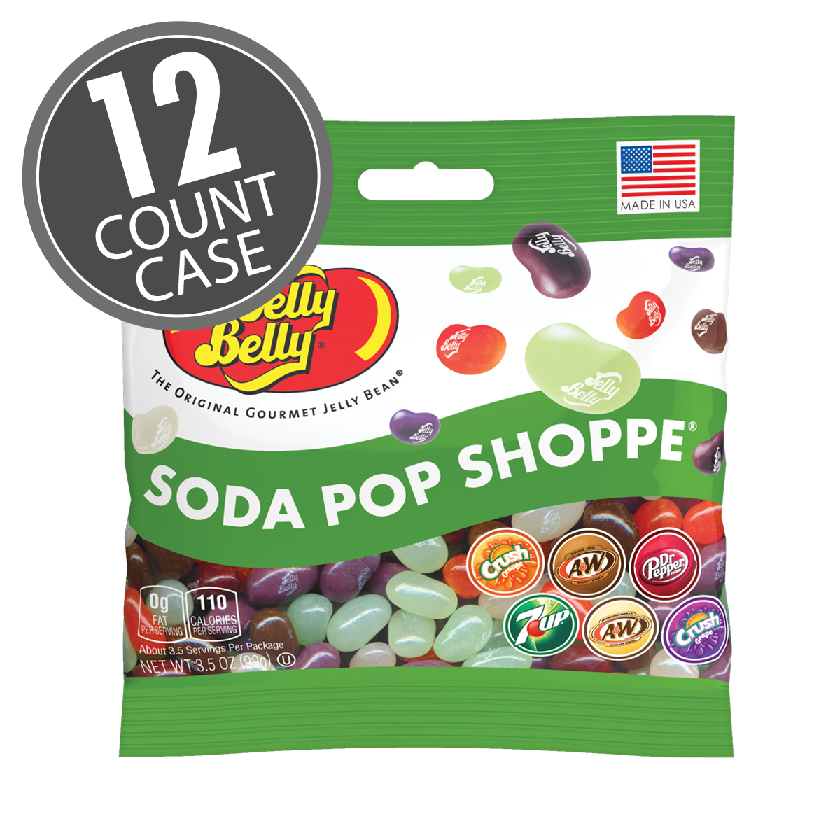 Soda Pop Shoppe Jelly Beans 3.5 oz Grab &amp; Go Bag - 12 Count Case