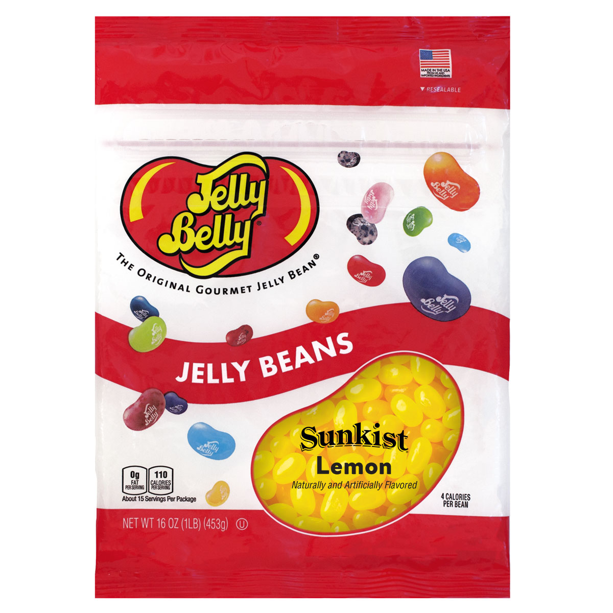 Sunkist Lemon Jelly Beans - 16 oz Re-Sealable Bag