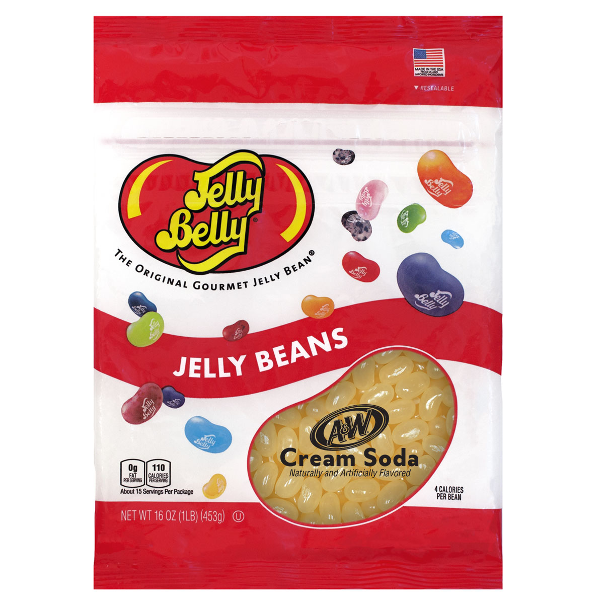 A&amp;W Cream Soda Jelly Beans - 16 oz Re-Sealable Bag