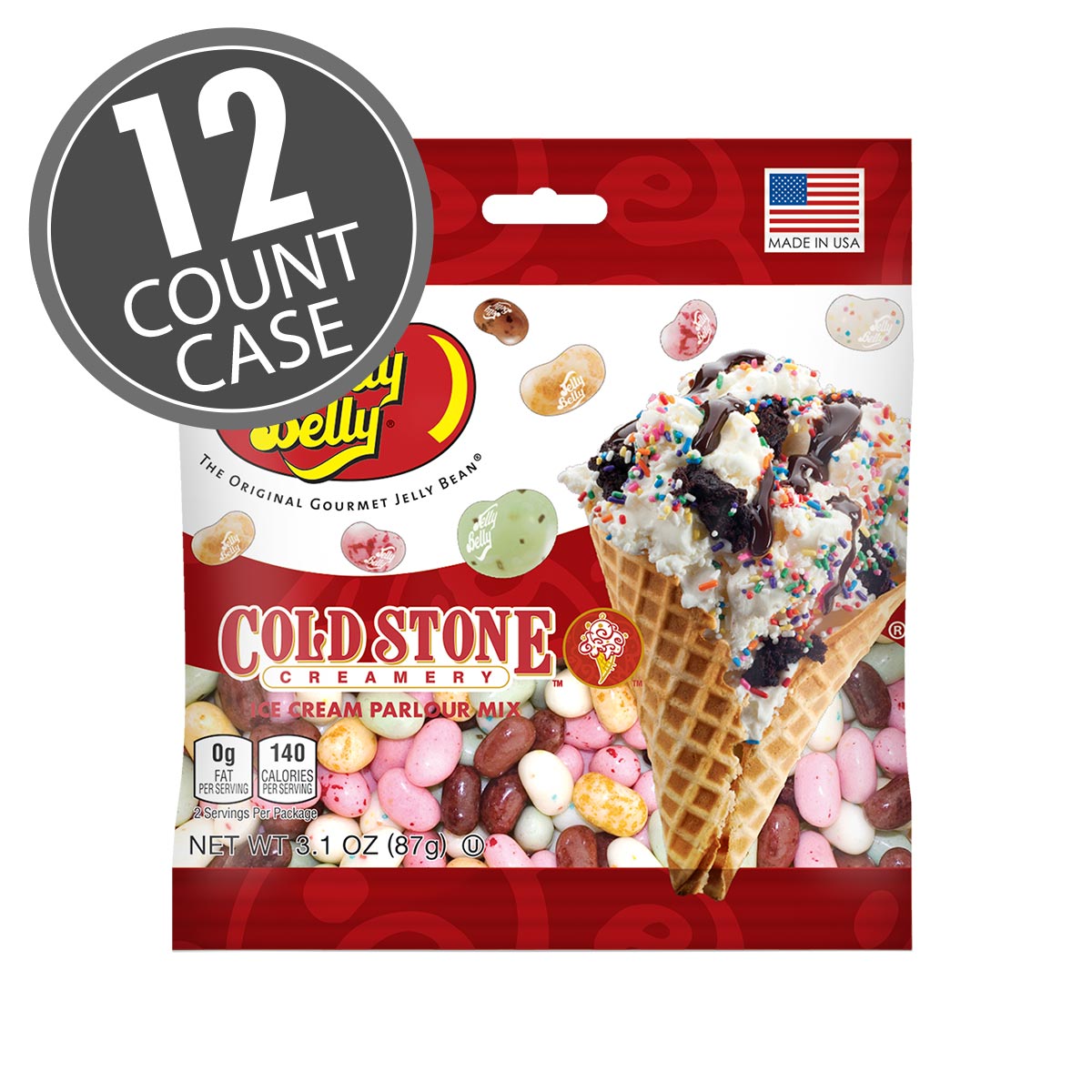 Cold Stone Ice Cream Parlor Mix Jelly Beans 3.1 oz Grab &amp; Go Bag - 12 Count Case