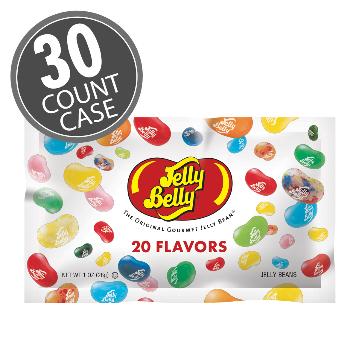 Jelly Belly 20 Flavor Assorted Jelly Beans 1 oz Bag - 30-Count Case