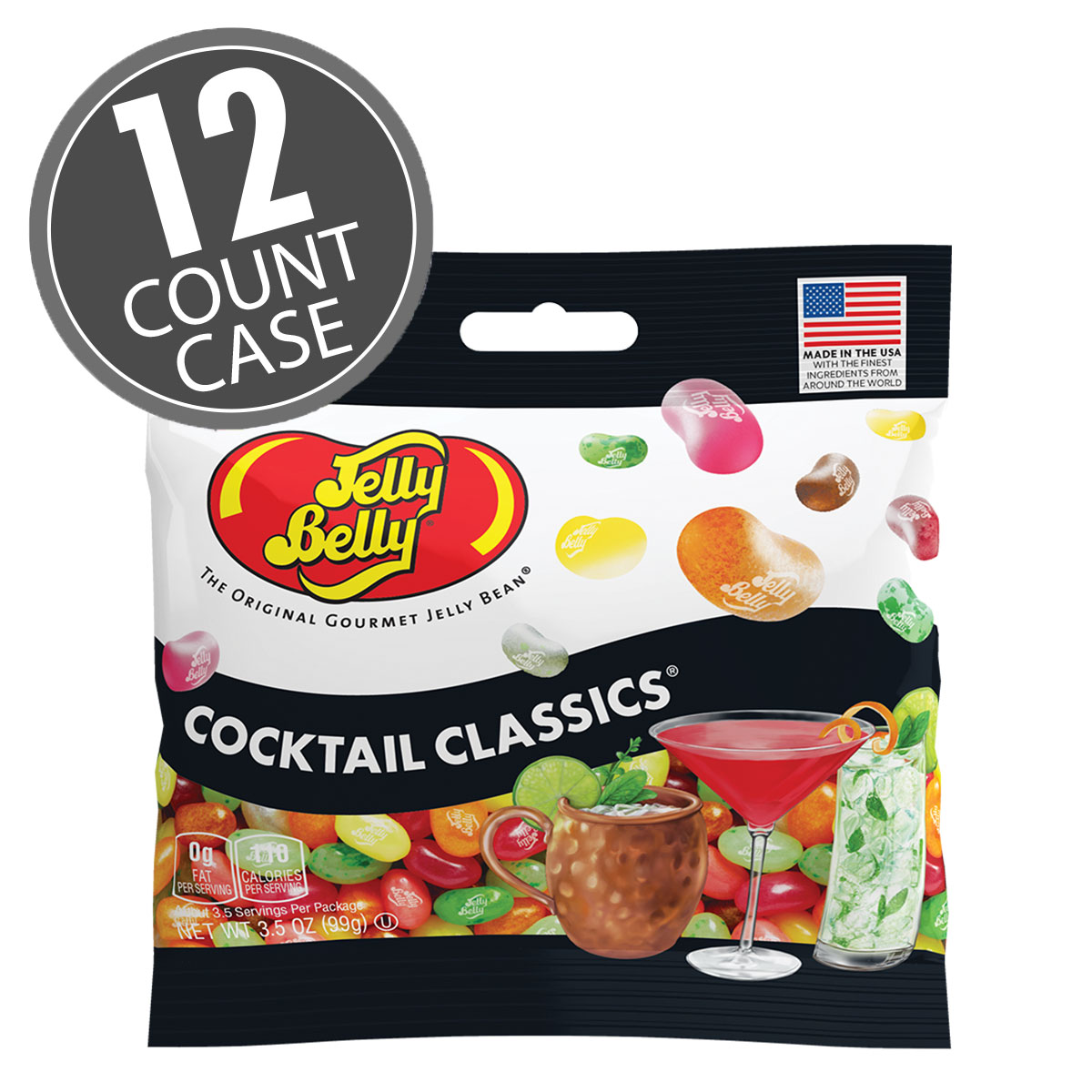 Cocktail Classics Jelly Beans 3.5 oz Grab &amp; Go Bag - 12 Count Case