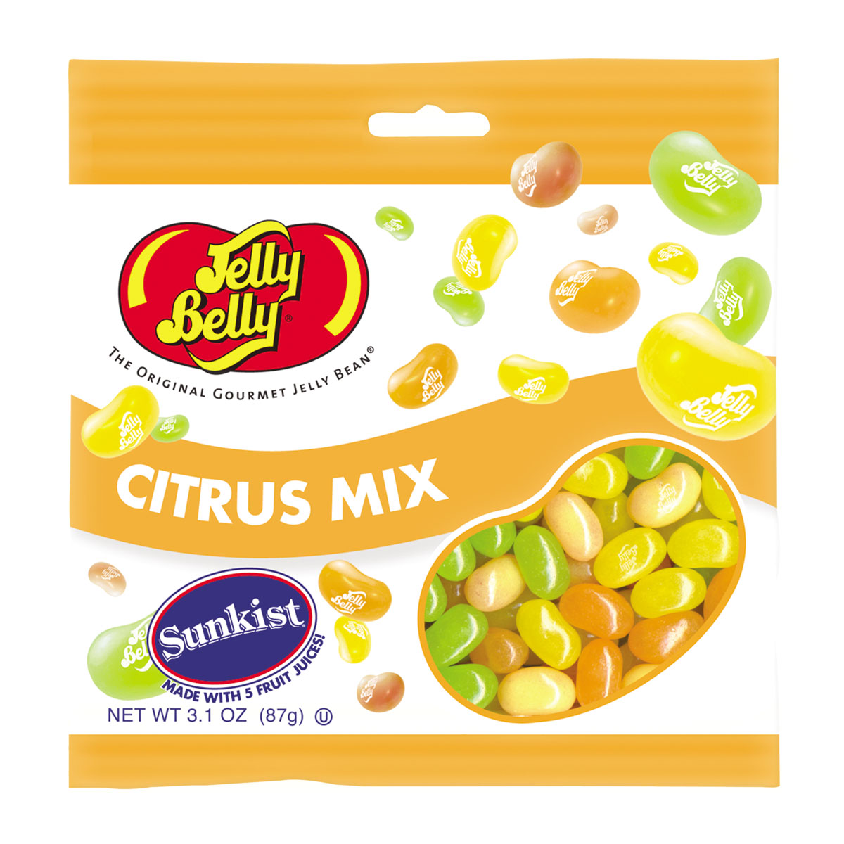 Sunkist Citrus Mix Jelly Beans 3.1 oz Grab &amp; Go Bag