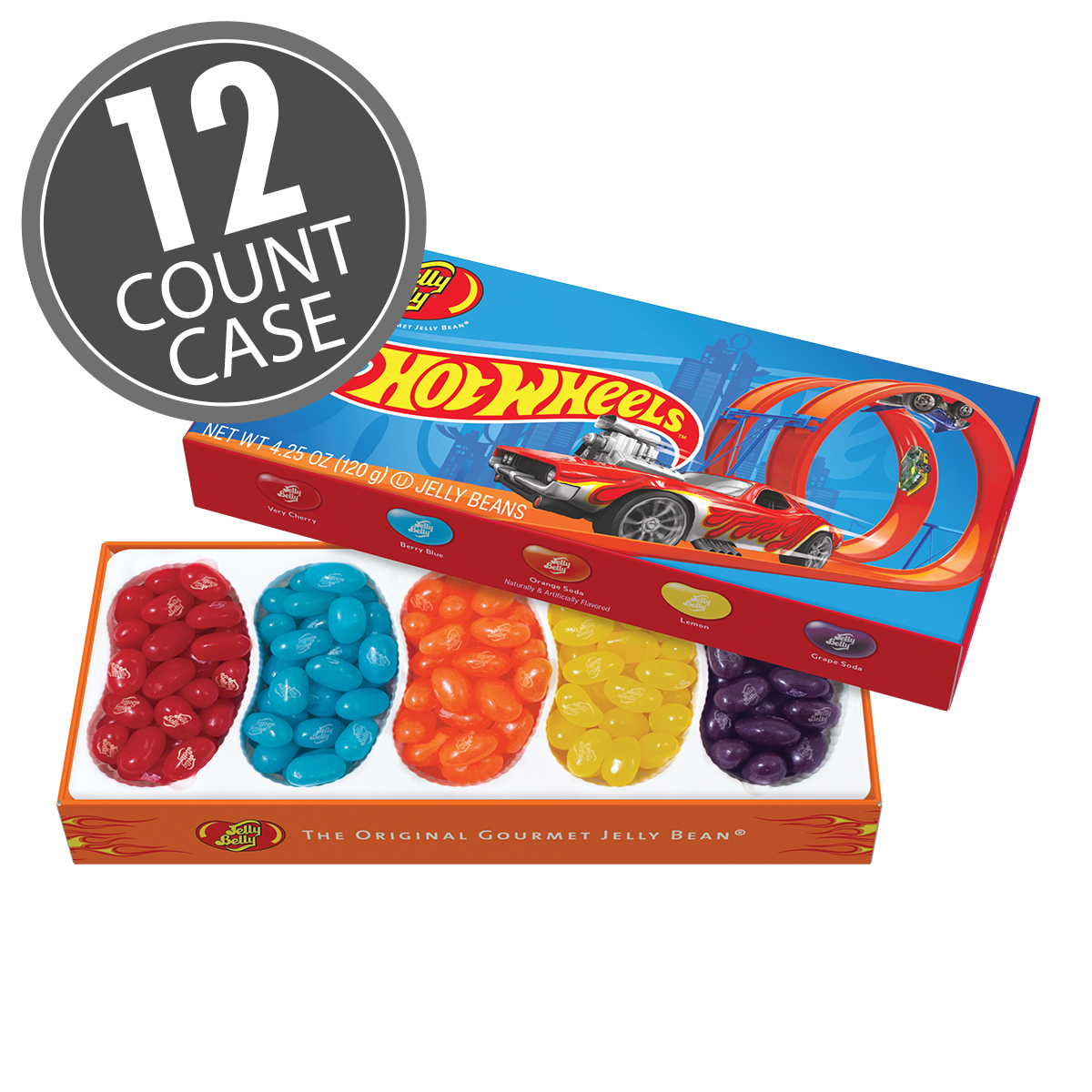 Hot Wheels Jelly Bean Mix 4.25 oz Gift Box - 12-Count Case