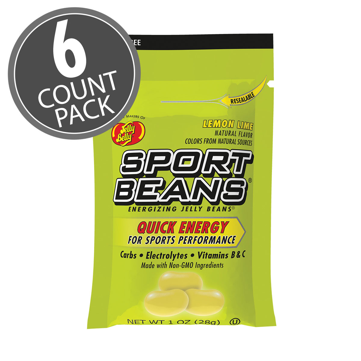 Sport Beans Jelly Beans Lemon Lime 6-Count Pack