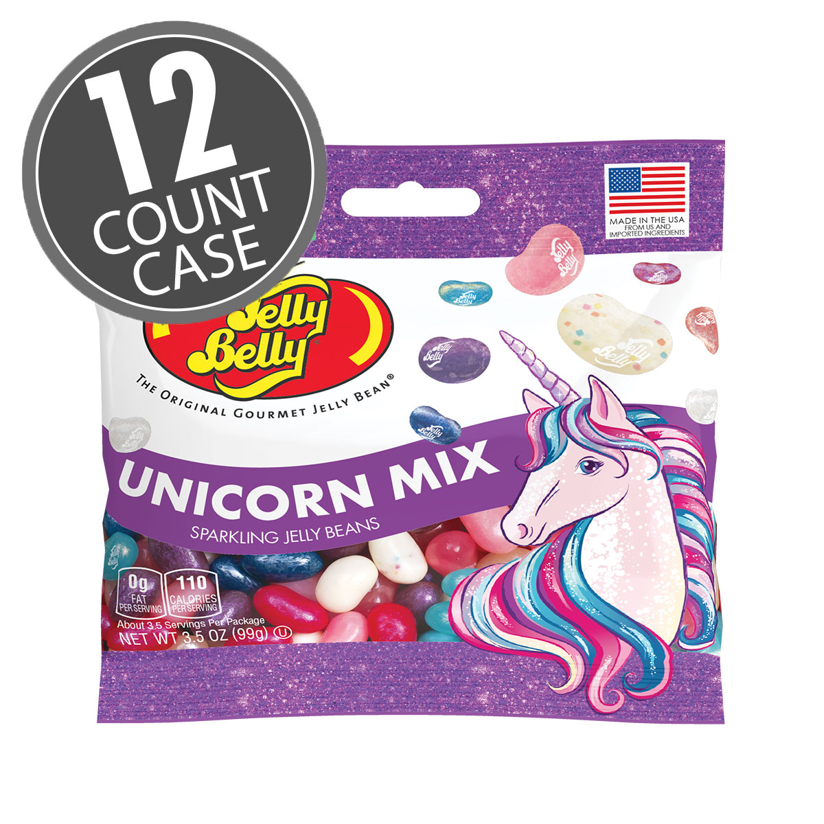 Unicorn Mix Jelly Beans 3.5 oz Grab &amp; Go Bag - 12 Count Case