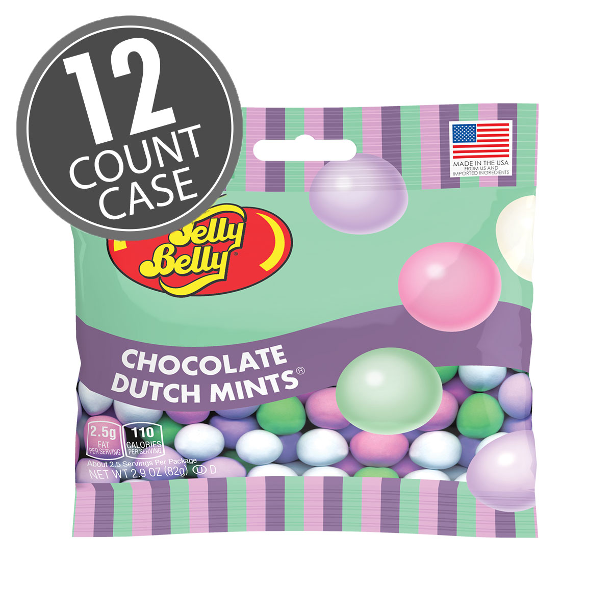 Chocolate Dutch Mints - Assorted - 2.9 oz Bag - 12 Count Case