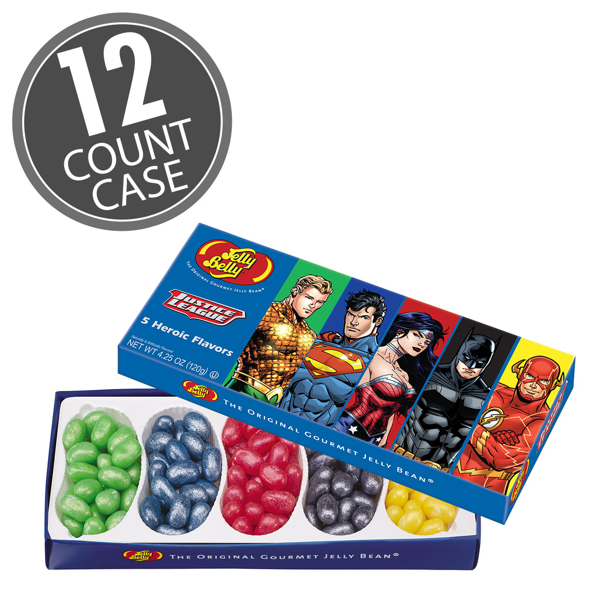 Justice League Jelly Beans 4.25 oz Gift Box 12-Count Case