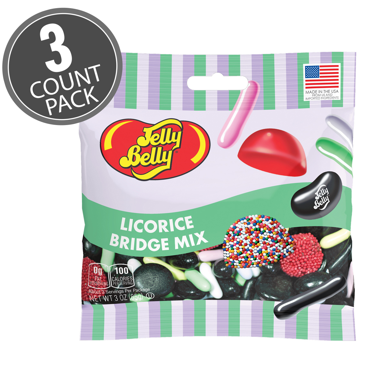 Licorice Bridge Mix 3 oz Grab &amp; Go Bag - 3-Count Pack