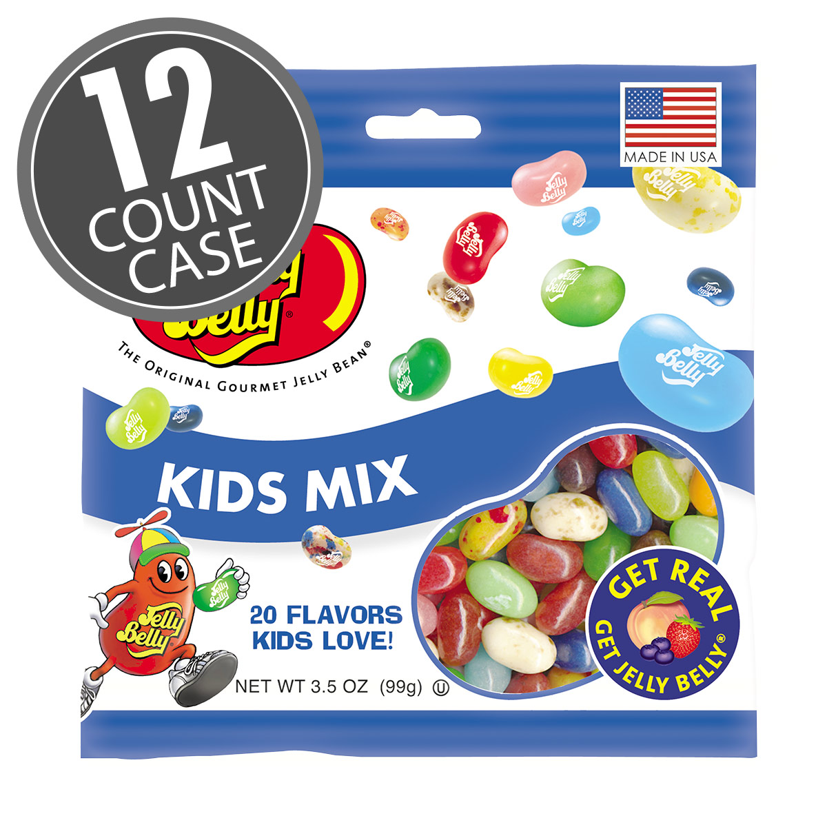 Kids Mix Jelly Beans 3.5 oz Grab &amp; Go Bag - 12 Count Case