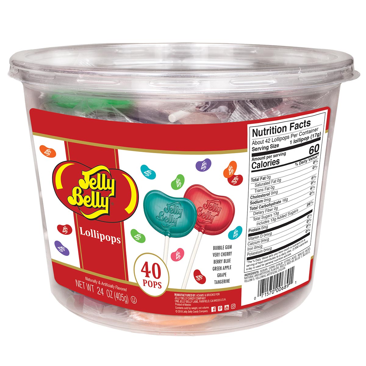 Jelly Belly Lollipop Tub