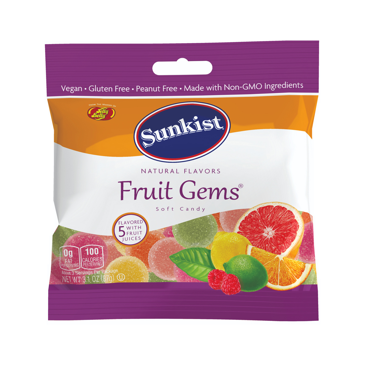 Sunkist Fruit Gems 3.1 oz Grab &amp; Go Bag