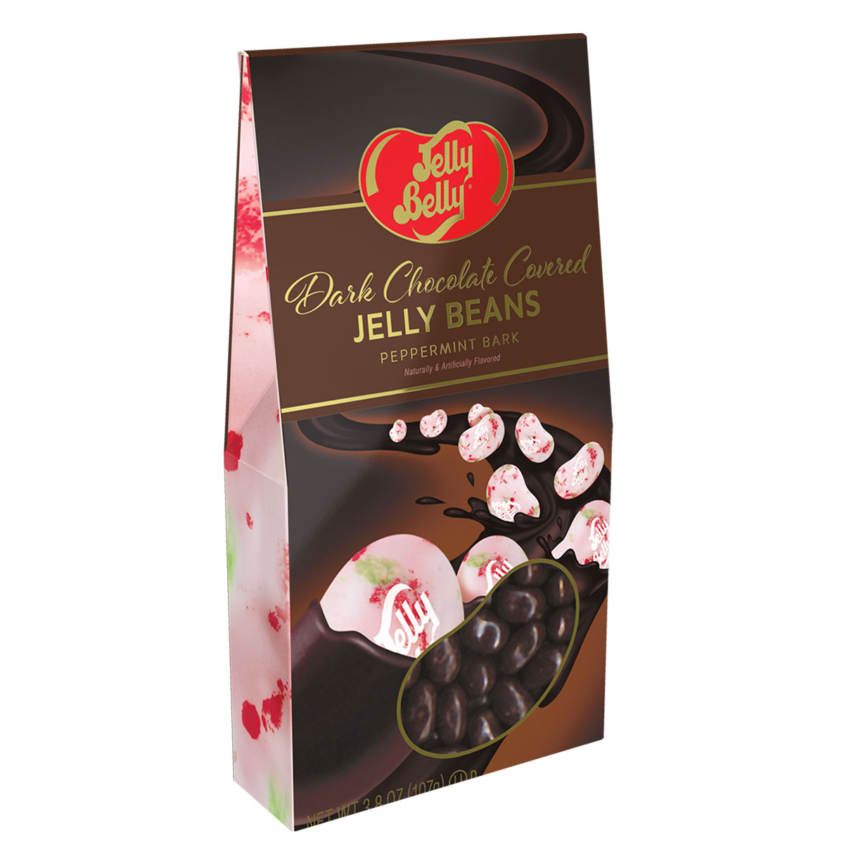 Dark Chocolate Covered Peppermint Bark Jelly Beans - 3.8 oz Gable Box