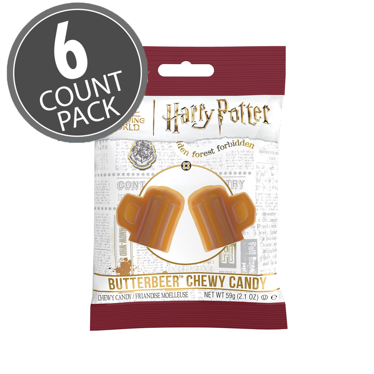 Harry Potter Butterbeer Chewy Candy Bag - 2.1 oz - 6-Count Case