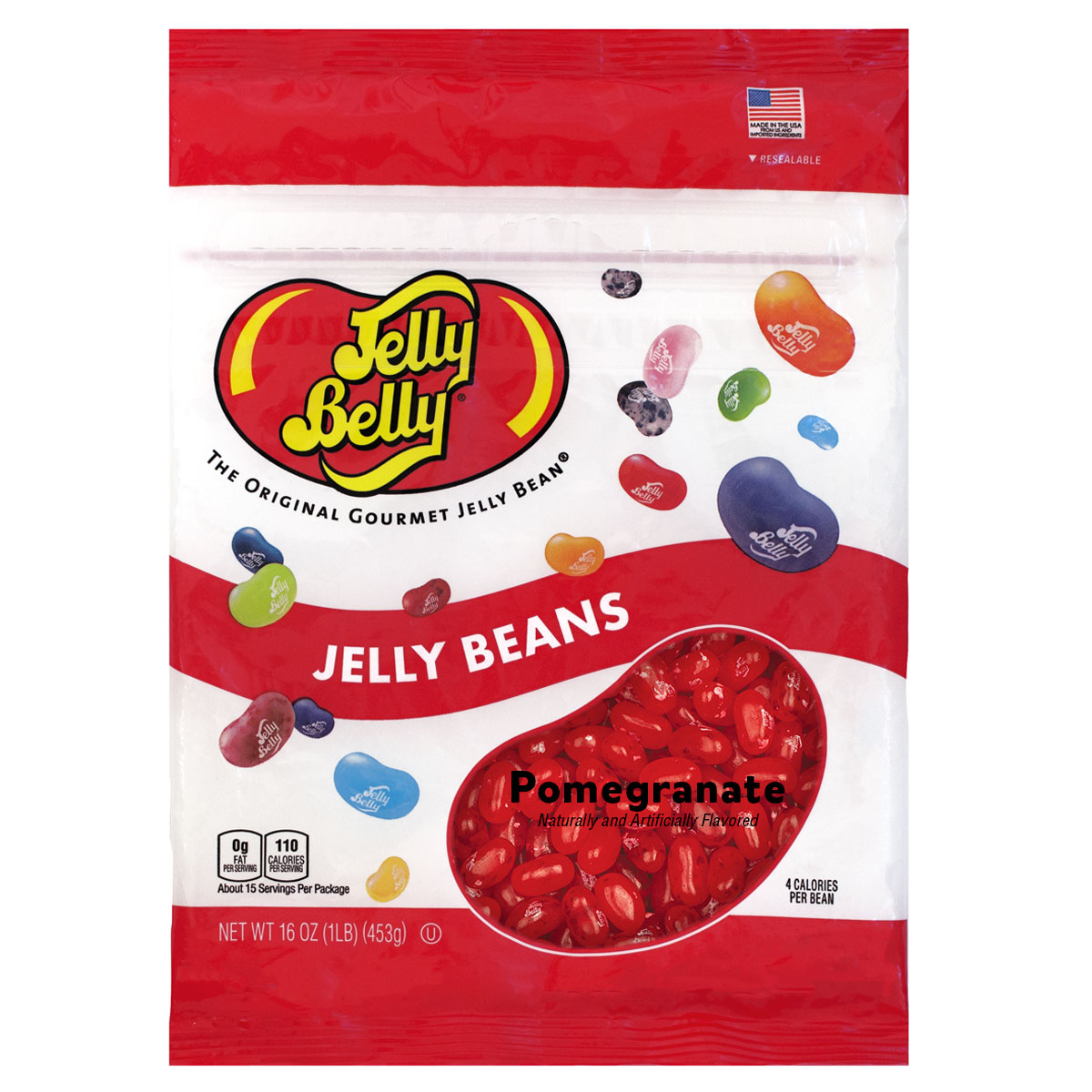 Pomegranate Jelly Beans  16 oz Re-Sealable Bag