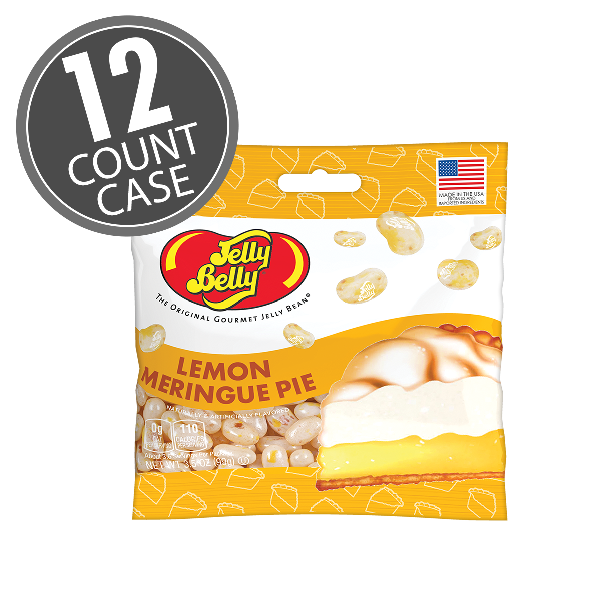 Lemon Meringue Jelly Beans 3.5 oz Grab &amp; Go Bag - 12 Count Case